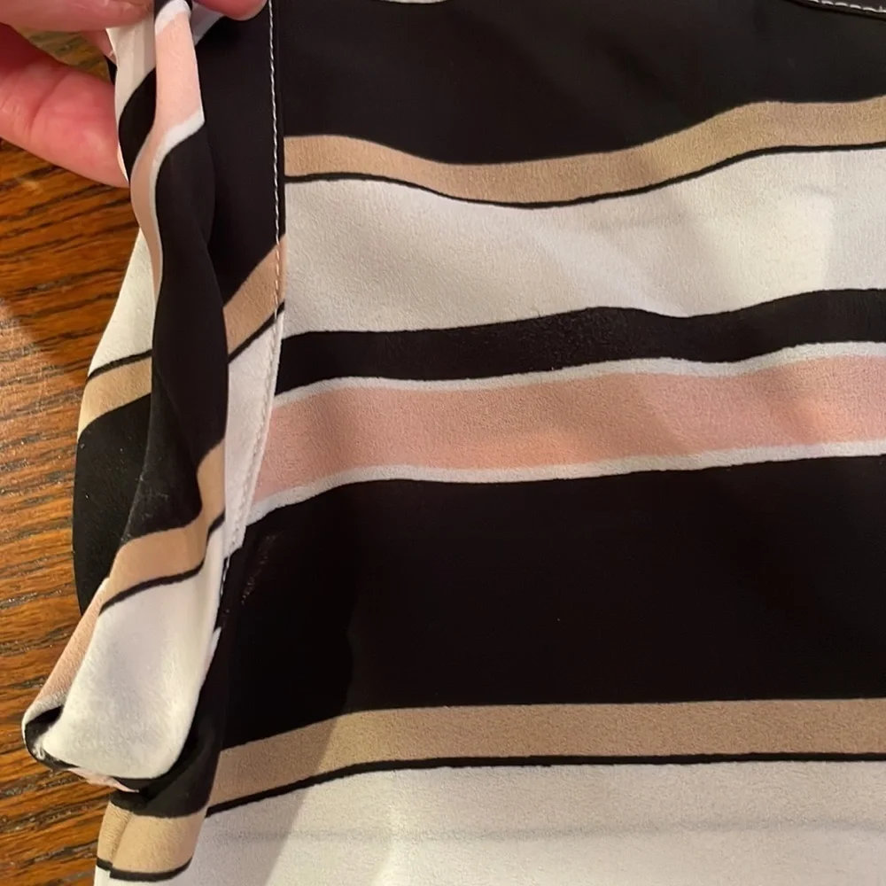 Ann Taylor Factory Women’s sleeveless black/cream/pink/tan striped top Size XS